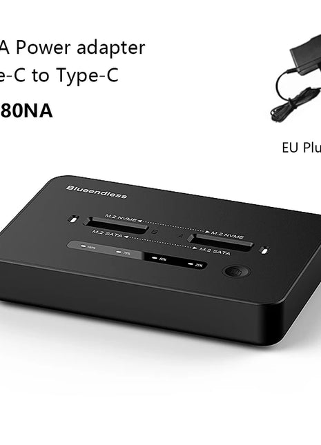 Blueendless M.2 NVMe/M2 sata Duplicator Dual-Bay Offline Clone USB C to NVME Docking Station One-Key Offline Clone ssd dock - Riparo82