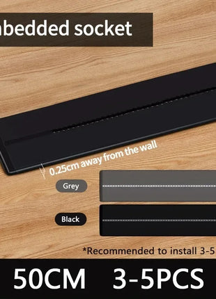 Cable management layout beneath mounted socket

