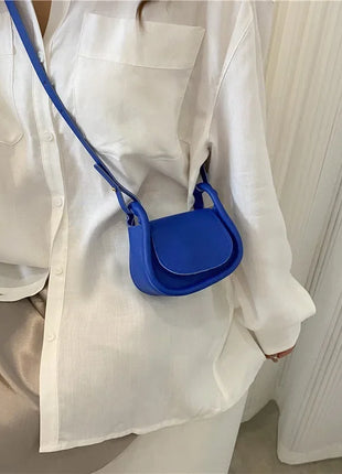 Candy Color Fashion PU Leather Mini Crossbody Bag Shoulder Bags for Women Small Saddle Bag Lipstick Coin Money Pouch Card Holder - Riparo82