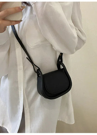 Candy Color Fashion PU Leather Mini Crossbody Bag Shoulder Bags for Women Small Saddle Bag Lipstick Coin Money Pouch Card Holder - Riparo82