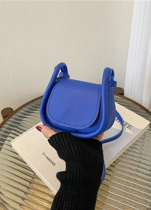 Candy Color Fashion PU Leather Mini Crossbody Bag Shoulder Bags for Women Small Saddle Bag Lipstick Coin Money Pouch Card Holder - Riparo82
