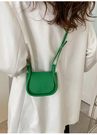 Candy Color Fashion PU Leather Mini Crossbody Bag Shoulder Bags for Women Small Saddle Bag Lipstick Coin Money Pouch Card Holder - Riparo82