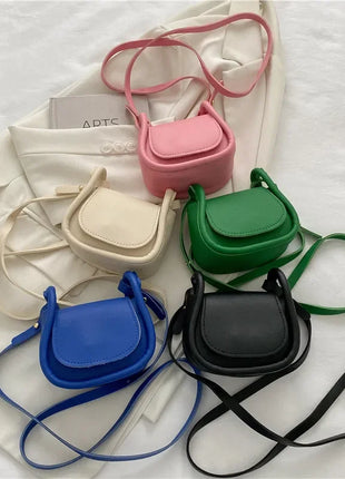 Candy Color Fashion PU Leather Mini Crossbody Bag Shoulder Bags for Women Small Saddle Bag Lipstick Coin Money Pouch Card Holder - Riparo82
