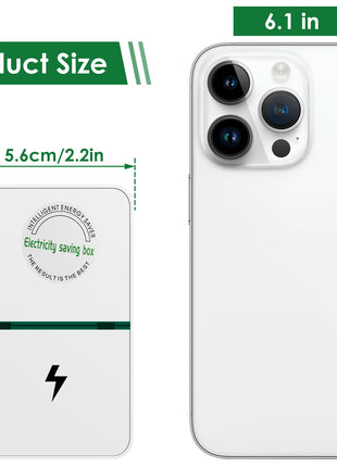Close-up of smart plug surface with surge protection label