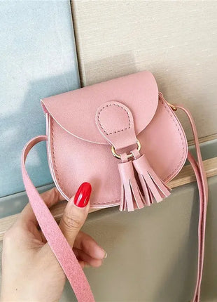 Cute Princess Accessories Kids Coin Purse Handbags Cute Girls Baby Tassel Crossbody Bags PU Leather Children Small Shoulder Bag - Riparo82