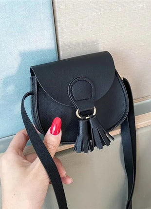 Cute Princess Accessories Kids Coin Purse Handbags Cute Girls Baby Tassel Crossbody Bags PU Leather Children Small Shoulder Bag - Riparo82