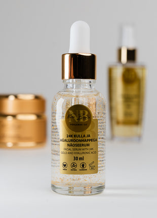 24K Gold and Hyaluronic Acid Face Serum, 30ml
