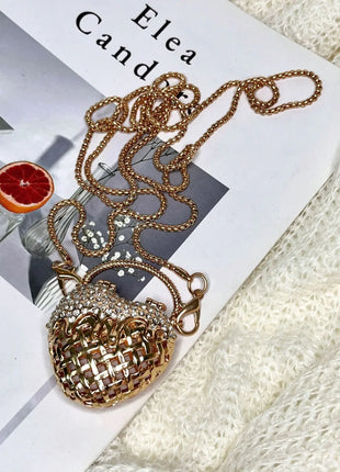 Designer Hollowed Out Heart- Haped Dinner Bags for Women  Fashionable Metal Style Shoulder Bag  Mini Accessory Bag - Riparo82