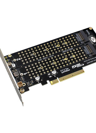 Dual M.2 NVME to PCI Express X8 4.0 Raid Controller PCIE Split Card 2 Ports M2 NVME M KEY for 2230 2242 2260 2280 22110 NVME SSD - Riparo82