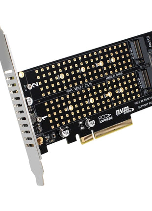 Dual M.2 NVME to PCI Express X8 4.0 Raid Controller PCIE Split Card 2 Ports M2 NVME M KEY for 2230 2242 2260 2280 22110 NVME SSD - Riparo82