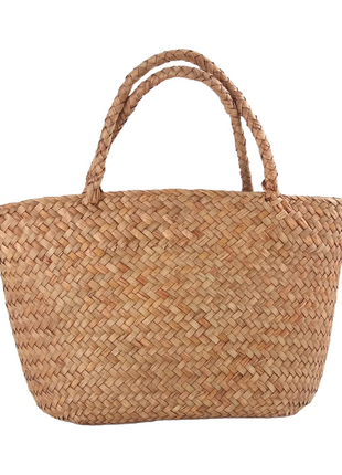 Durable Casual Straw Bag Natural Wicker Tote Bags Women Braided Handbag For Garden Handmade Mini Woven Rattan Bags - Riparo82