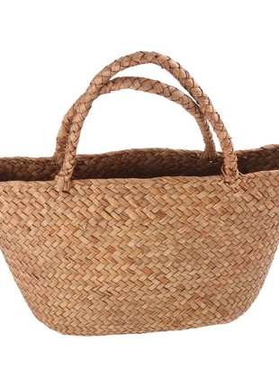 Durable Casual Straw Bag Natural Wicker Tote Bags Women Braided Handbag For Garden Handmade Mini Woven Rattan Bags - Riparo82