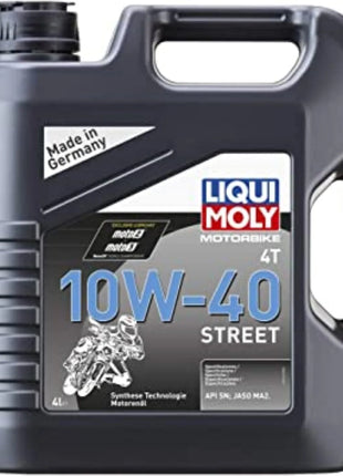 Olio per motociclette Liqui Moly 10W40 Street HC |   4 litri |   Semi-sintetico: massima protezione e prestazioni