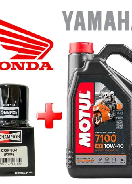 Pacchetto olio motul 7100 10w40 4l + filtro Cof104/hf204 Ce U