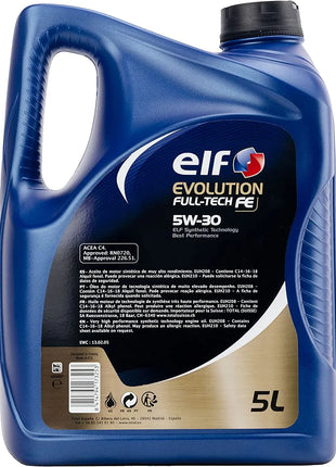 Olio motore lubrificante ELF 5W30 EVOLUTION FULL-TECH FE 5 LITRI