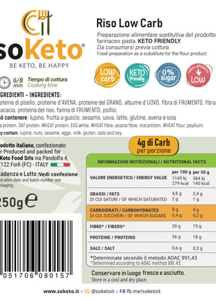 Riso low carb Cheto (250gr) - 4g carbo