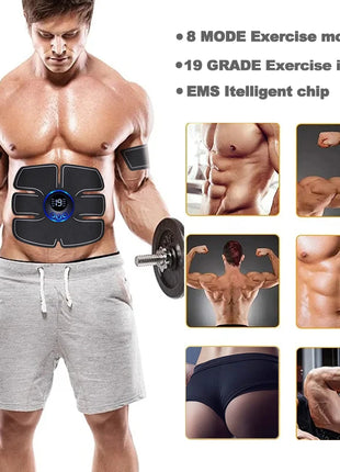 Full body EMS massager with electrode pads connected