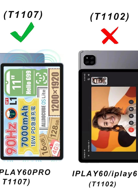 Funda For Alldocube IPLAY60PRO (T1107) 11" Tablet PC Slim Tri-Folding Stand Cover Case with TPU Back Shell - Riparo82