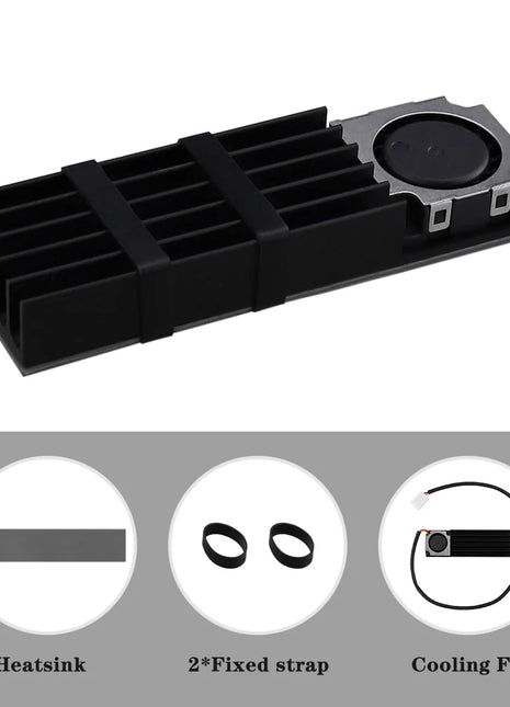 Gdstime M.2 2280 22110 Solid State Hard Disk Fan with Heatsink Heat Radiator Cooler Thermal Pad Cooler for M2 NVME SATA PCIE SSD - Riparo82