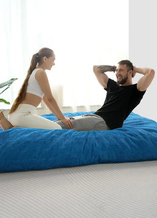 Giant Bean Bag Chair Bed For Adults, Convertible Beanbag Folds From Lazy Chair To Floor Mattr Bed, Large Floor Sofa Couch, Big - Riparo82