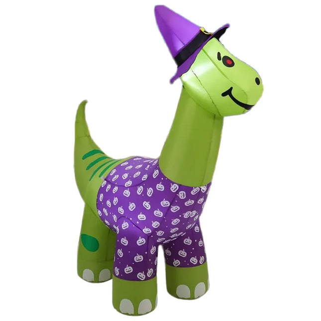 COMIN 6 FT Tall Halloween Dinosaur Skeleton Inflatable for Outdoor Party Decorations LED Yard Garden Blow-Down Lawn Decor
