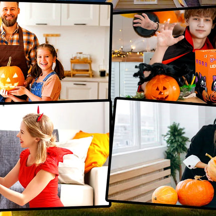 COMIN 5ft Halloween Inflatables Cat Indoor-Outdoor Party & Garden Lawn Decor with Built-in LEDs Pumpkin Blow Yard Decorations