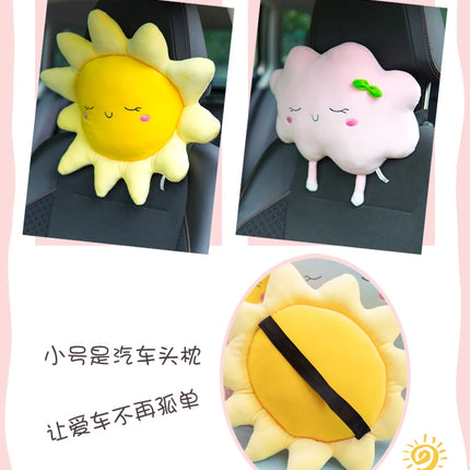 Plush Pillow Sleeping Sun Cloud Shaped Cartoon Bed Decor Nursing Yellow Pink Blue 6 Sizes