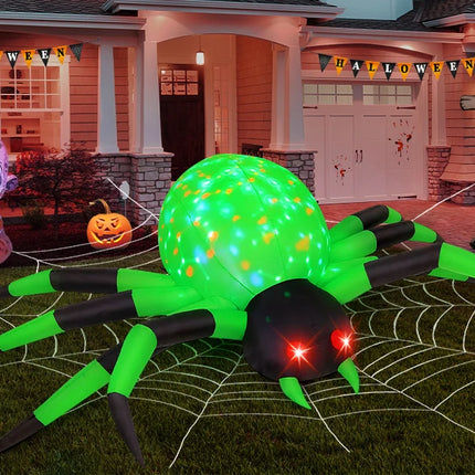 COMIN 9FT Wide Halloween Inflatable Spider Outdoor Decorations Giant LED Yard Garden Party Lawn Decoration New Arrival