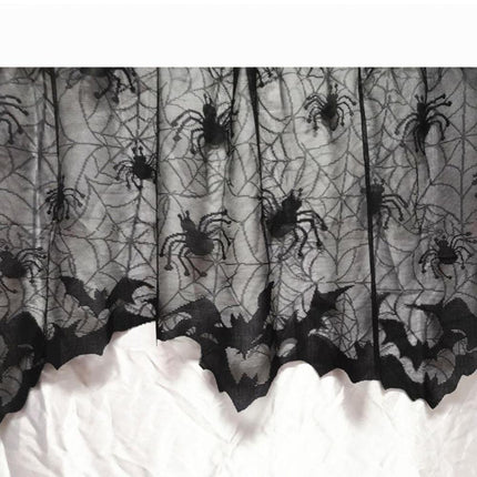 Lampshade Halloween Bat Cobweb Lamp Shade Cover Lace Ribbon Curtain Fireplace Party Decoration Supplies Tools