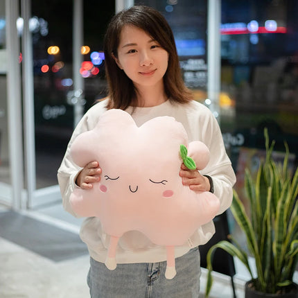 Plush Pillow Sleeping Sun Cloud Shaped Cartoon Bed Decor Nursing Yellow Pink Blue 6 Sizes