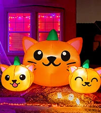 COMIN 6 FT Halloween Inflatable Outdoor Indoor Party Garden Lawn Decor Giant Scary Yard Blow Decor Built-in LEDs Handmade Latex