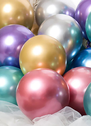 30/50/100 pz 5/10 pollici Metallo Oro Argento Blu Verde Viola Palloncini In Lattice Matrimonio Buon Compleanno Metallo Cromo Aria Palloncino Ad Elio - riparo82
