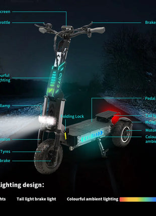 EU Stock OOTD T30 Powerful off Road Electric Scooters 60V 31.2AH Battery EScooter 13 Inch 90KM Kick Scooter Mobilita Electrica - riparo82