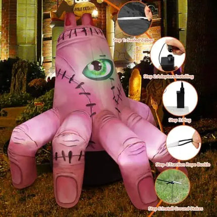 COMIN 6 FT Halloween Inflatable Outdoor Indoor Party Garden Lawn Decor Giant Scary Yard Blow Decor Built-in LEDs Handmade Latex