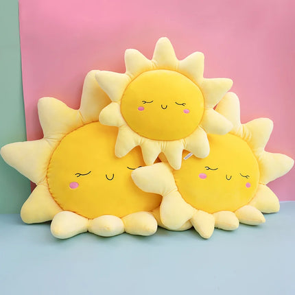 Plush Pillow Sleeping Sun Cloud Shaped Cartoon Bed Decor Nursing Yellow Pink Blue 6 Sizes