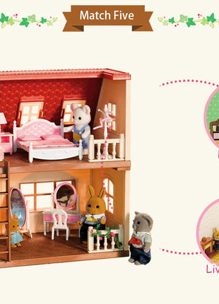 Simulazione Cucina Foresta Famiglia Piccola casa Doppia Villa a tre piani Renna Modello animale Ragazza Casa delle bambole Mobili Regali giocattolo - riparo82