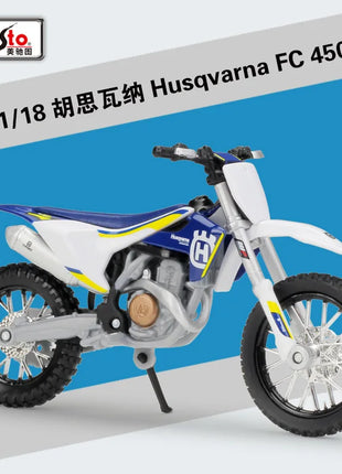 Scala 1/18 Maisto MY Husqvarna FC 450 Vitpilen 701 moto Enduro Racing Diecast Model Dirt Bike Motocross Off Road Replica - riparo82