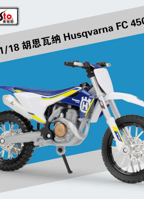 Scala 1/18 Maisto MY Husqvarna FC 450 Vitpilen 701 moto Enduro Racing Diecast Model Dirt Bike Motocross Off Road Replica - riparo82