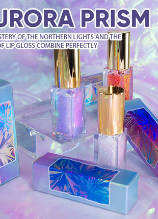 CHARMACY Duochrome Mineral Liquid Lipstick Chameleon Holographic Lip Gloss with Shimmer Aurora Effect Glitter Makeup - Riparo82