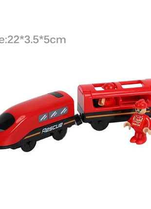 Set di treni elettrici Giocattoli Modello di treno Auto elettrica adatta per ferrovia in legno Pista del treno in legno Regalo di Natale per bambini