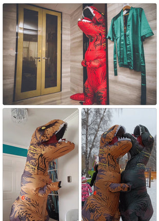 T-rex gonfiabile uit Tyrannosaurus Costume da dinosauro bambino bambini adulto gioco di ruolo Fancy Halloween Mascot Party Apparel