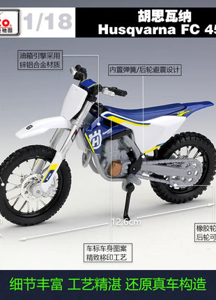 Scala 1/18 Maisto MY Husqvarna FC 450 Vitpilen 701 moto Enduro Racing Diecast Model Dirt Bike Motocross Off Road Replica - riparo82