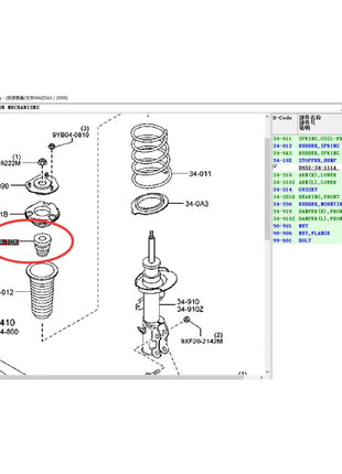 Accessori per auto ammortizzatore anteriore tampone in gomma D651-34-111 tappo antiurto per Mazda 2 DE 2007-2011 34-10X