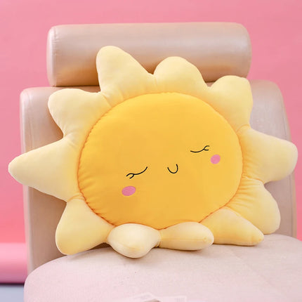 Plush Pillow Sleeping Sun Cloud Shaped Cartoon Bed Decor Nursing Yellow Pink Blue 6 Sizes