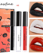 3 pcs a set Goth Matte Liquid Lipstick Makeup Set Long-Lasting Wear Waterproof Lip Gloss - Riparo82