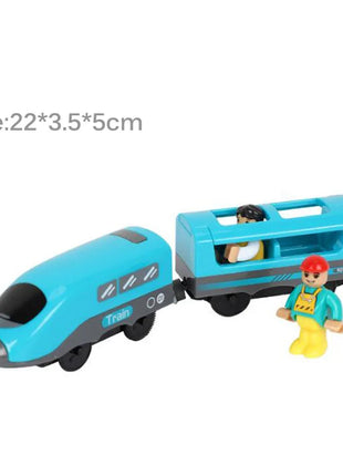 Set di treni elettrici Giocattoli Modello di treno Auto elettrica adatta per ferrovia in legno Pista del treno in legno Regalo di Natale per bambini