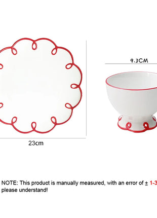 Holaroom piatto in ceramica scavato tazza da tè al latte pratico piatto da pranzo tazza da caffè Dessert piatto da pane stoviglie stoviglie da cucina - riparo82