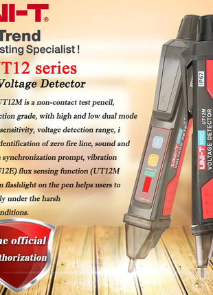 UNI-T UT12E/UT12M/UT12D non-contact AC Voltage Detector; high and low dual mode adjustable sensitive smart test pencil 24V-1000V - Riparo82
