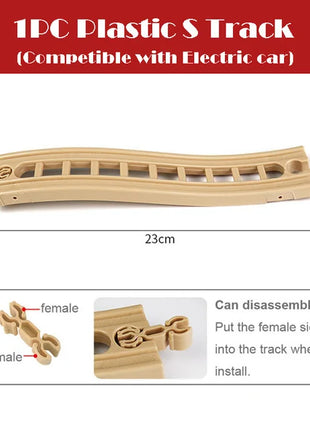 Accessori per binari in legno Rampa in plastica Curva di sovrapposizione Tracce ferroviarie elettriche S adatte a tutte le marche Giocattoli per binari in legno per bambini - riparo82