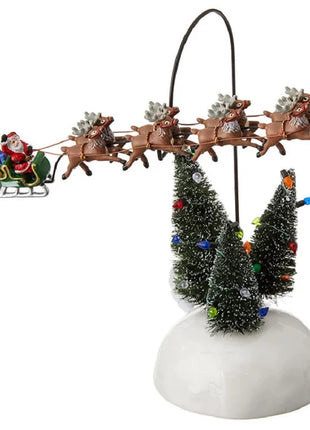 Casa natalizia in resina luminosa Casa per auto di Babbo Natale Decorazione per garage per le vacanze rurali Decorazione per il desktop Statua Regalo di Natale